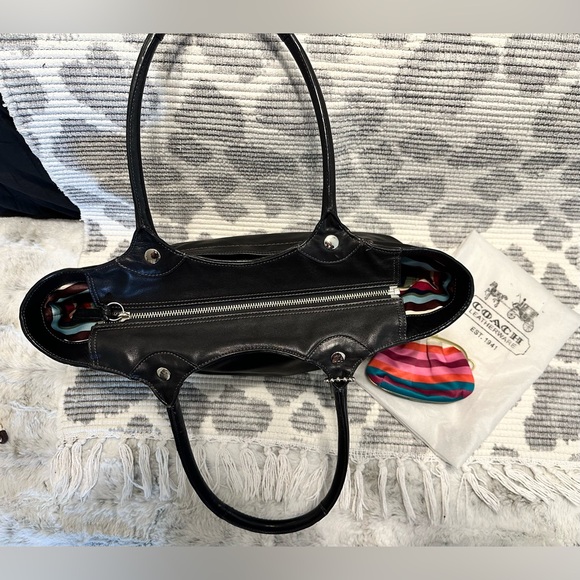 Coach Black Leather Tote Bag - Picture 3 of 15